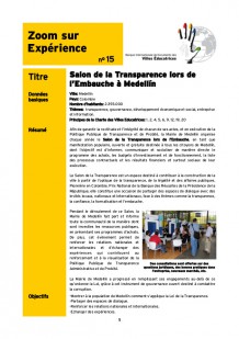 Zoom sur expérience FR 15 medellin